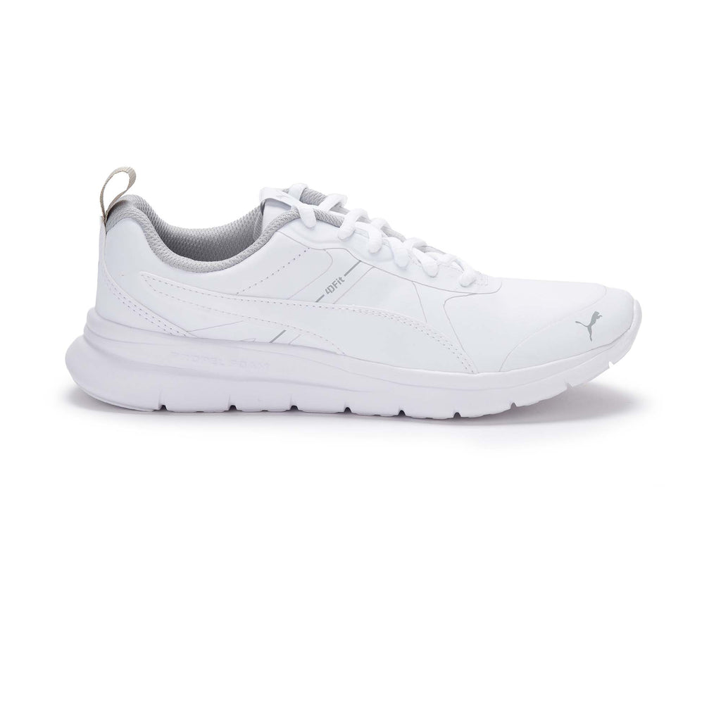 Puma white shoes hot sale with ribbon laces